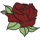 Rose Stained Glass Appliqu&eacute;