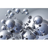 Ideal Decor Silver Orbs Small Wall Mural