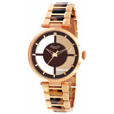 Women's Plastic Bracelets Watch in Brown and Rose Gold