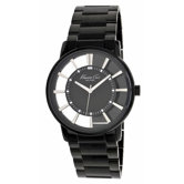 Men's Transparency Round Bracelets Watch in Gunmetal and Black