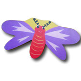 Dragonfly Drawer Knob in Purple / Yellow Back