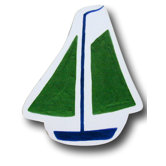 Sail Boat Drawer Knob in Green