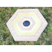 Solar Power Hexagonal Stepping Stone in White Wash (Set of 3)