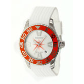 H2O Lady Ladies Watch with White Band and Orange Bezel