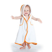 aacua 4 in 1 Bath Towel with Orange Trim in White