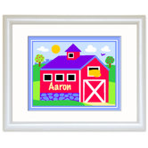 Country Farm Personalized Print with White Frame