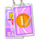 Basketball Girls Personalized Name Tag Set