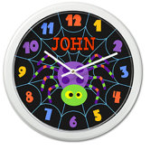 Halloween Spider Personalized Clock with White Case