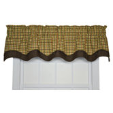 Charlestown Check Bradford Valance Window Curtain in Brown