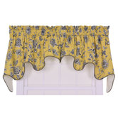 Jeanette Lined Duchess Valance Window Curtain in Yellow