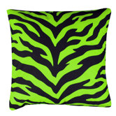 Lime Zebra Square Pillow