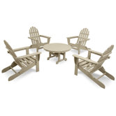 Ivy Terrace Classics 5 Piece Folding Adirondack Seating Group