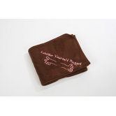 Fleece Throw in Chocolate with Pink Hug