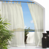 Outdoor D&eacute;cor Escape Outdoor Sheer Velcro Tab Top Curtain Panel in Natural