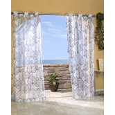 Outdoor D&eacute;cor Biscayne Sheer Polyester Banana Leaf Grommet Top Curtain Panel