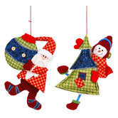 Santa and Snowman Hang (Set of 2)