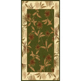Oasis Palm Design Green Novelty Rug