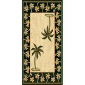 Oasis Palm Design Black Novelty Rug