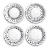 Black Ribbon Salad Plate Set