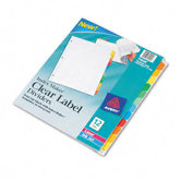Index Maker Clear Label Punched White Dividers with Color Tabs in Multi
