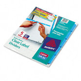 Index Maker Clear Label Punched White Dividers with Color Tabs