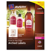 Textured Arched Easy Peel Labels, 90/Pack