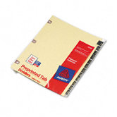 Copper Reinforced Preprinted Black Leather Tab Dividers
