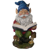 Gnome Reading Book Statue