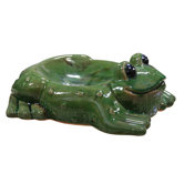 Ceramic Frog Birdbath/Feeder
