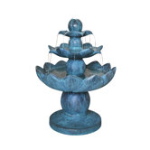 Fiberglass Tiered Waterlily Fountain with LED Light