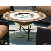 Compass Mosaic Fire Pit and Beverage Cooler Table