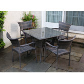 Tutto All Weather Wicker 5 Piece Dining Set