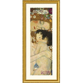 Three Ages of Woman - Mother and Child (Detail I) Gold Framed Print - Gustav Klimt
