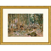Pine Forest  Gold Framed Print - John Singer Sargent