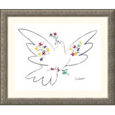 Dove of Peace - Blue Silver Framed Print - Pablo Picasso