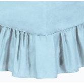 Solid Color Muslin Bedskirt in Light Blue Wedgewood