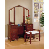 Winlock Vanity Set with Stool in Cherry