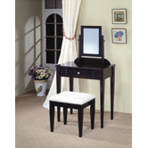 Woodinville Vanity Set with Stool in Cappuccino