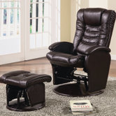 Vanceboro Faux Leather Recliner and Ottoman