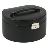 Round Jewelry Box with Travel Case in Black