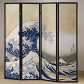 4 Panel Fukusai Wave Shoji Screen Room Divider