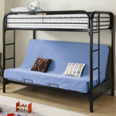 Elsie Twin over Futon Bunk Bed with Built-In Ladder