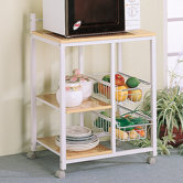 Lake Havasu Microwave Cart with Wood Top