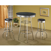 Ridgeway Soda Fountain Bar Table Set in Black