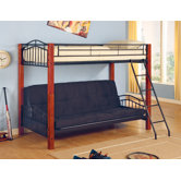 Elk City Twin over Futon Loft Bed with Angled Ladder