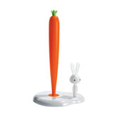 Achromatics Bunny and Carrot Kitchen Roll Holder in White by Stefano Giovannoni