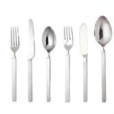 Dry Flatware Collection in Mirror with Satin Handle by Achille Castiglioni