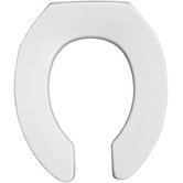 Round Commercial Open Front Solid Plastic Toilet Seat with STA-TITE with Self-Sustaining Check Hinges and DuraGuard