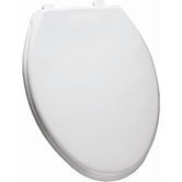 Elongated Solid Plastic Toilet Seat with Top-Tite Hinges