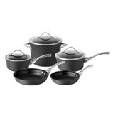 Contemporary Hard-Anodized Aluminum 8-Piece Cookware Set